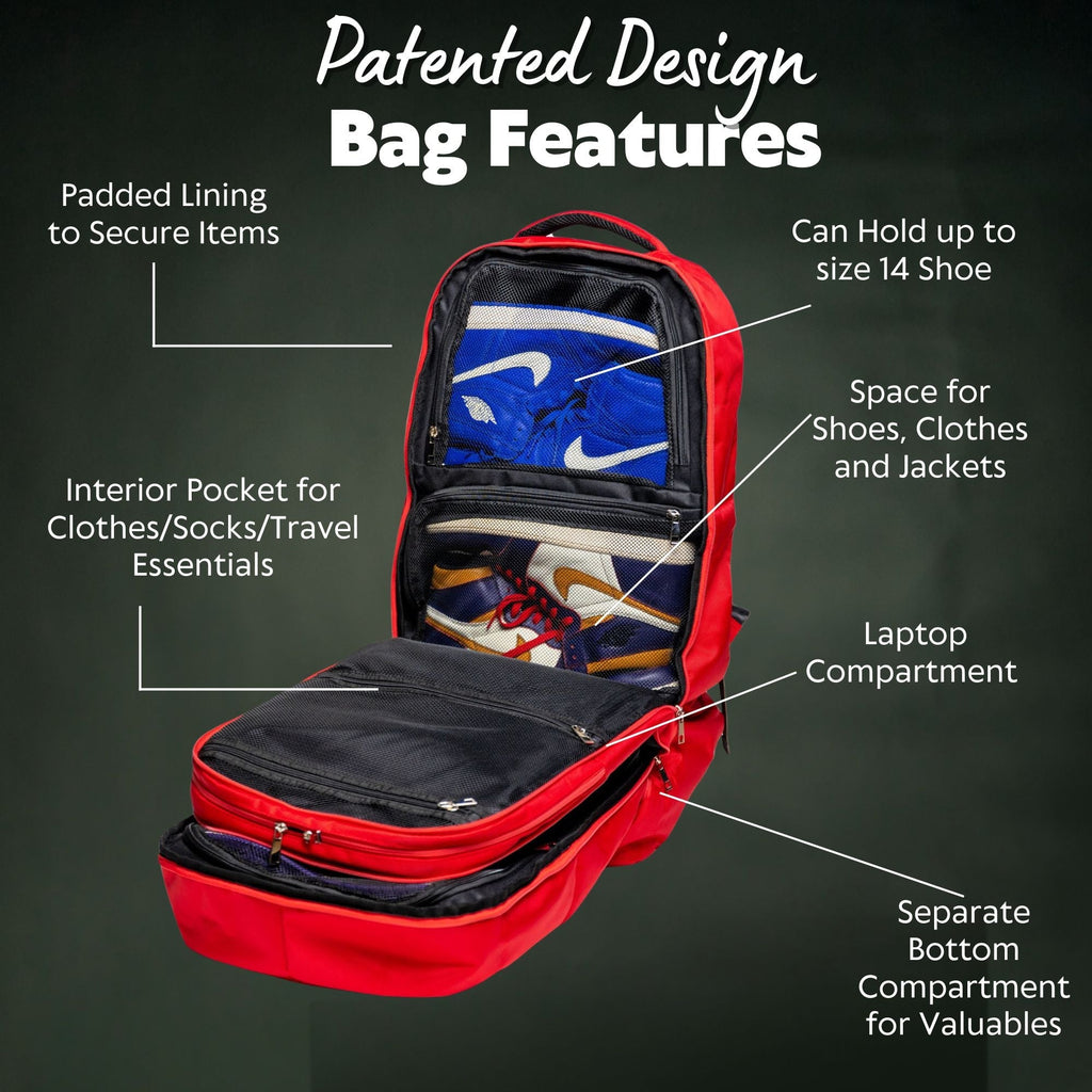 Red Leather Luxury Carry-On Patented Backpack (Only 300 Made) Sole Premise