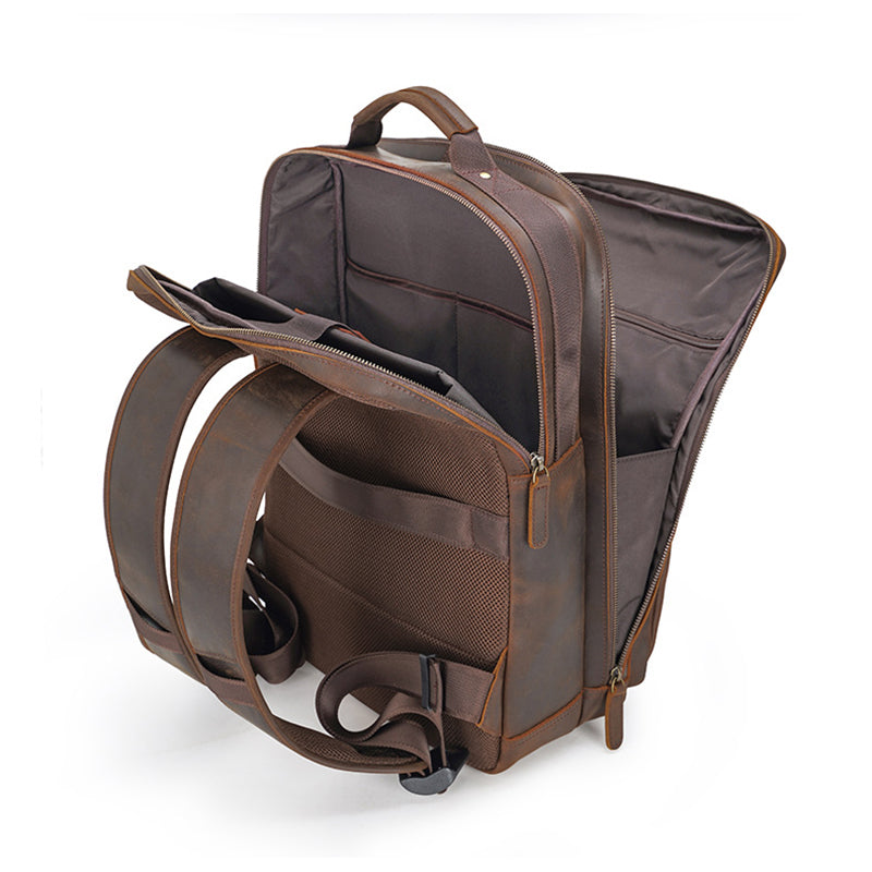 Crazy Horse Leather Backpack Handmade Leather Rucksack Large Leather Laptop Backpack Leather Travel Backpack RockCow Leather Studio