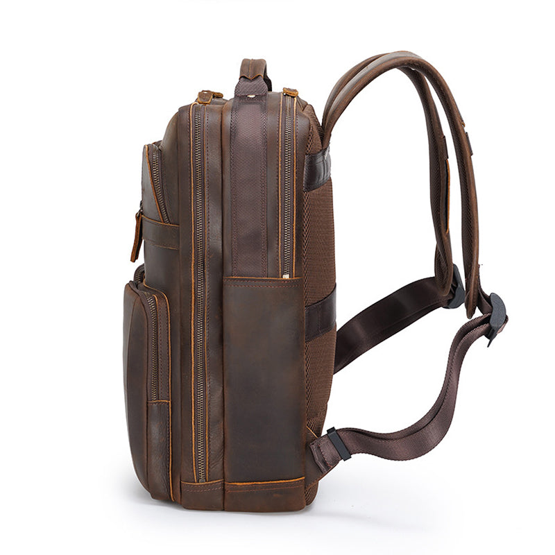Crazy Horse Leather Backpack Handmade Leather Rucksack Large Leather Laptop Backpack Leather Travel Backpack RockCow Leather Studio
