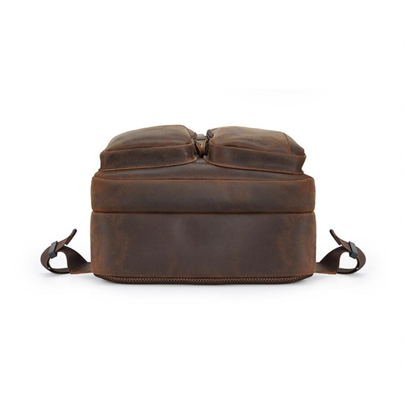 Crazy Horse Leather Backpack Handmade Leather Rucksack Large Leather Laptop Backpack Leather Travel Backpack RockCow Leather Studio