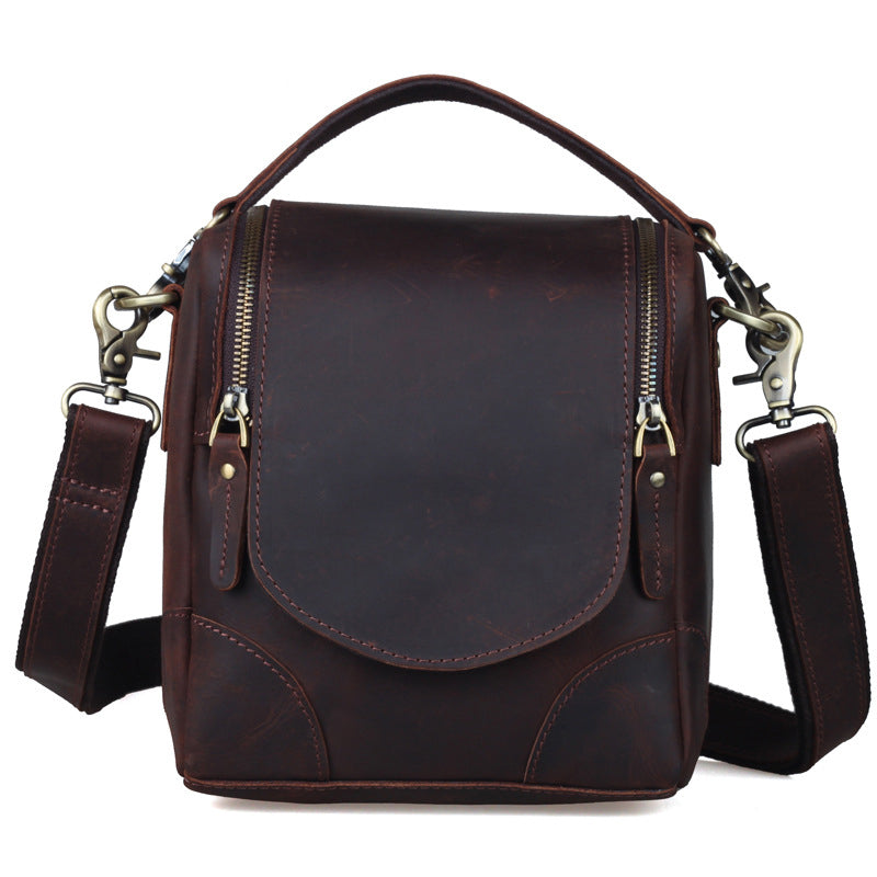 Crazy Horse Leather Camera Shoulder Bag Full Grain Leather Crossbody DSLR Camera Bag Mens Messenger Bag RockCow Leather Studio