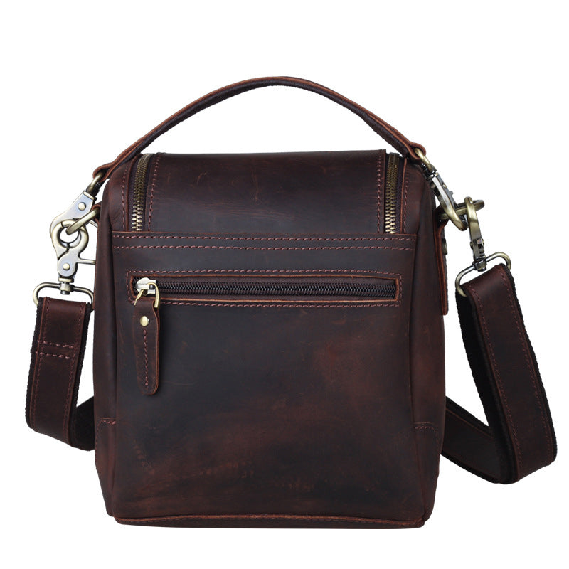 Crazy Horse Leather Camera Shoulder Bag Full Grain Leather Crossbody DSLR Camera Bag Mens Messenger Bag RockCow Leather Studio