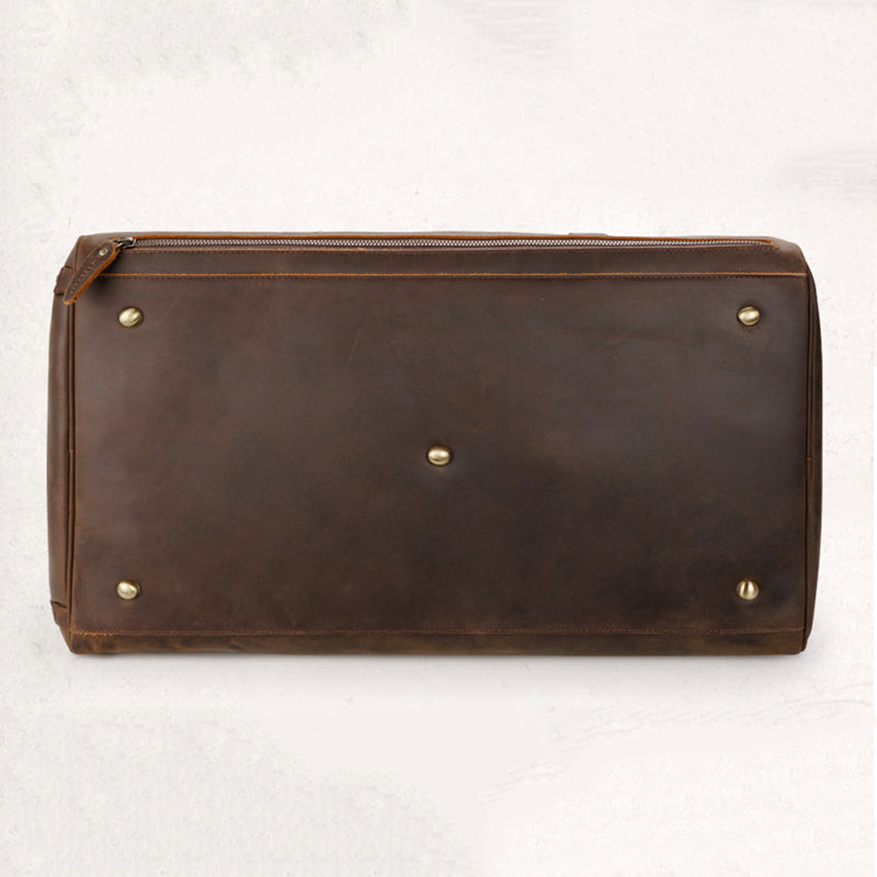 Crazy Horse Leather Duffle Bag Handmade Mens Leather Travel Bag Leather Tote Luggage Bag RockCow Leather Studio