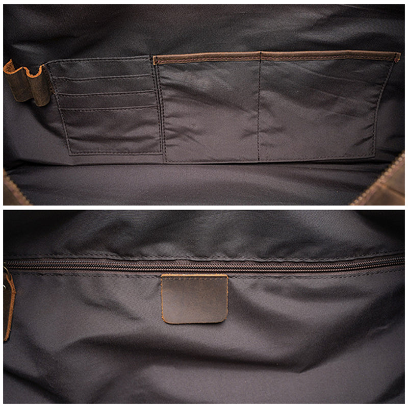 Crazy Horse Leather Duffle Bag Handmade Mens Leather Travel Bag Leather Tote Luggage Bag RockCow Leather Studio