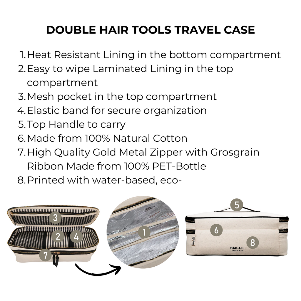 Double Hair Tools Travel Case, Cream Bag-all