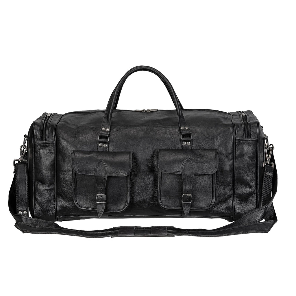 Oversized Weekender Duffel Black Classy Leather Bags