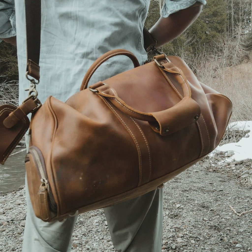 The Dagny Weekender | Large Leather Duffle Bag STEEL HORSE LEATHER