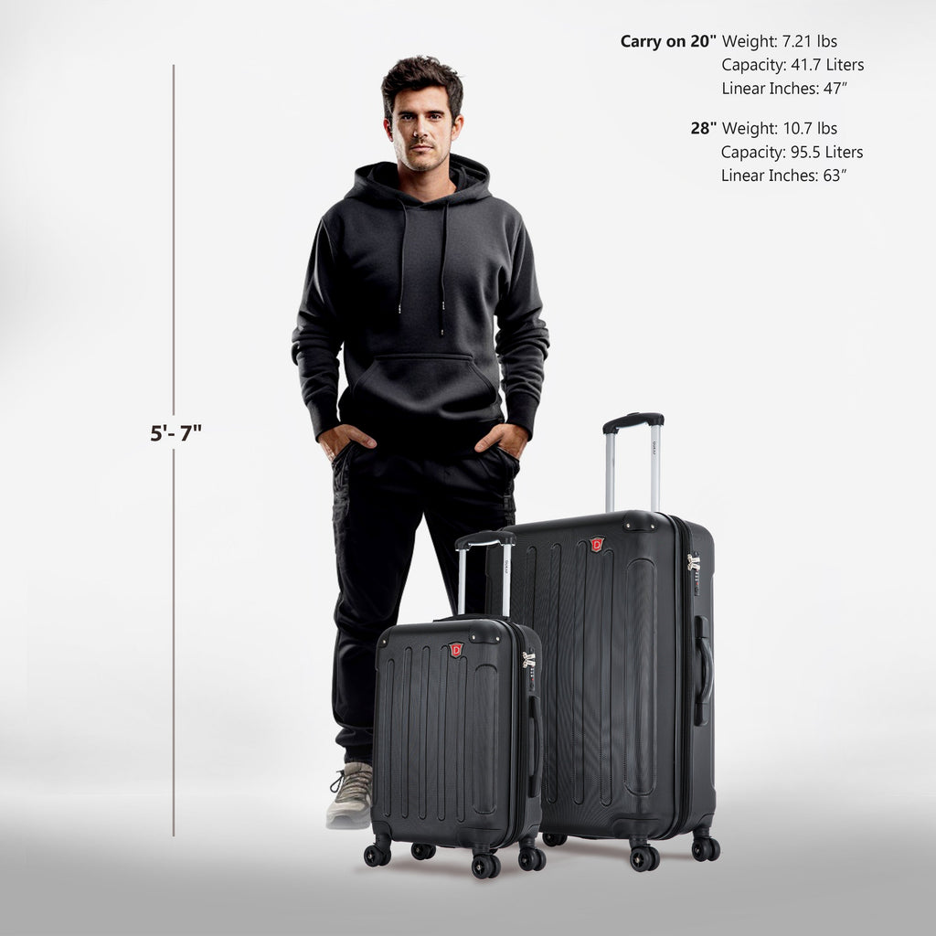 INTELY 2 Piece Set 20''/28'' with Built-in Digital Weight Scale Dukap