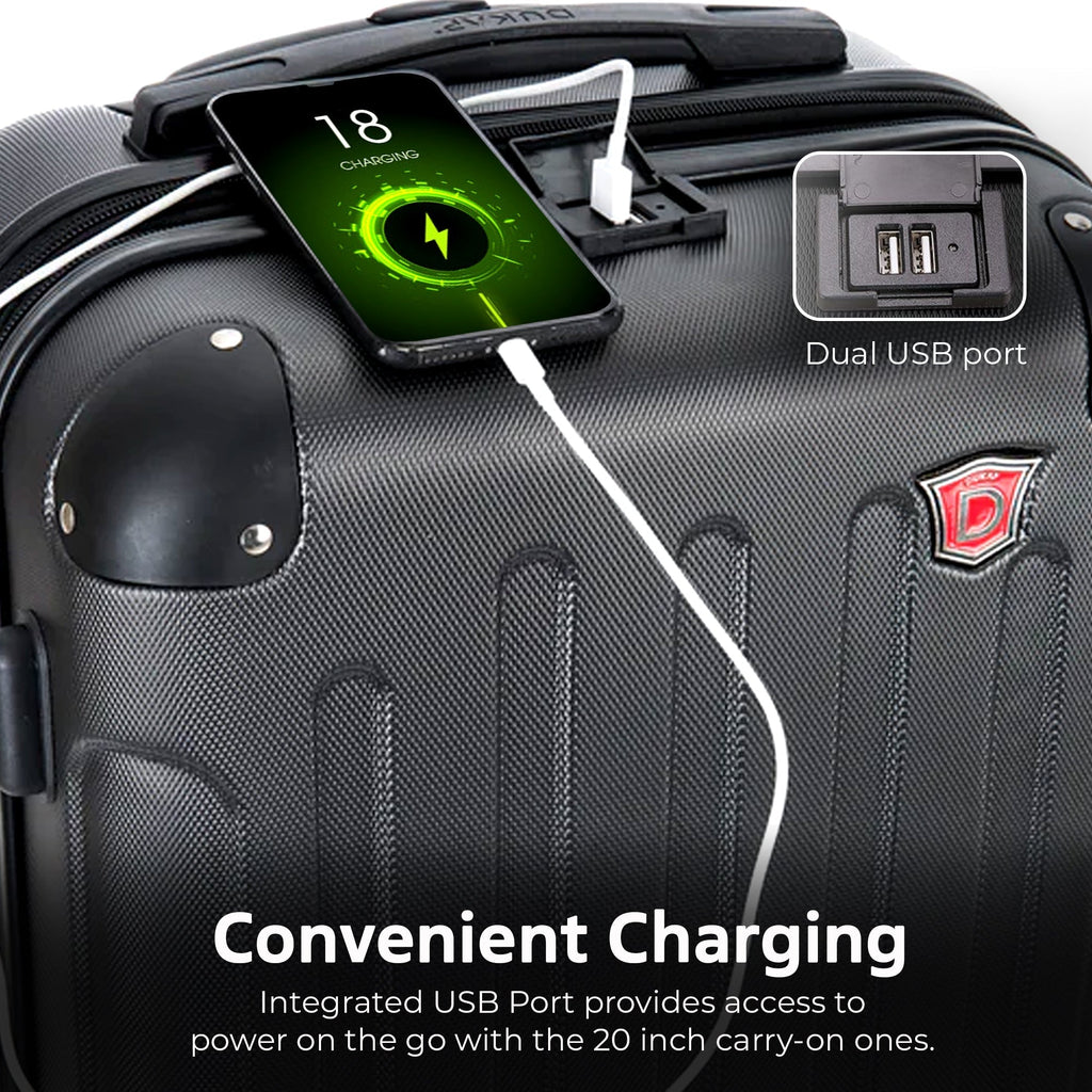 INTELY 2 Piece Set 20''/28'' with Built-in Digital Weight Scale Dukap