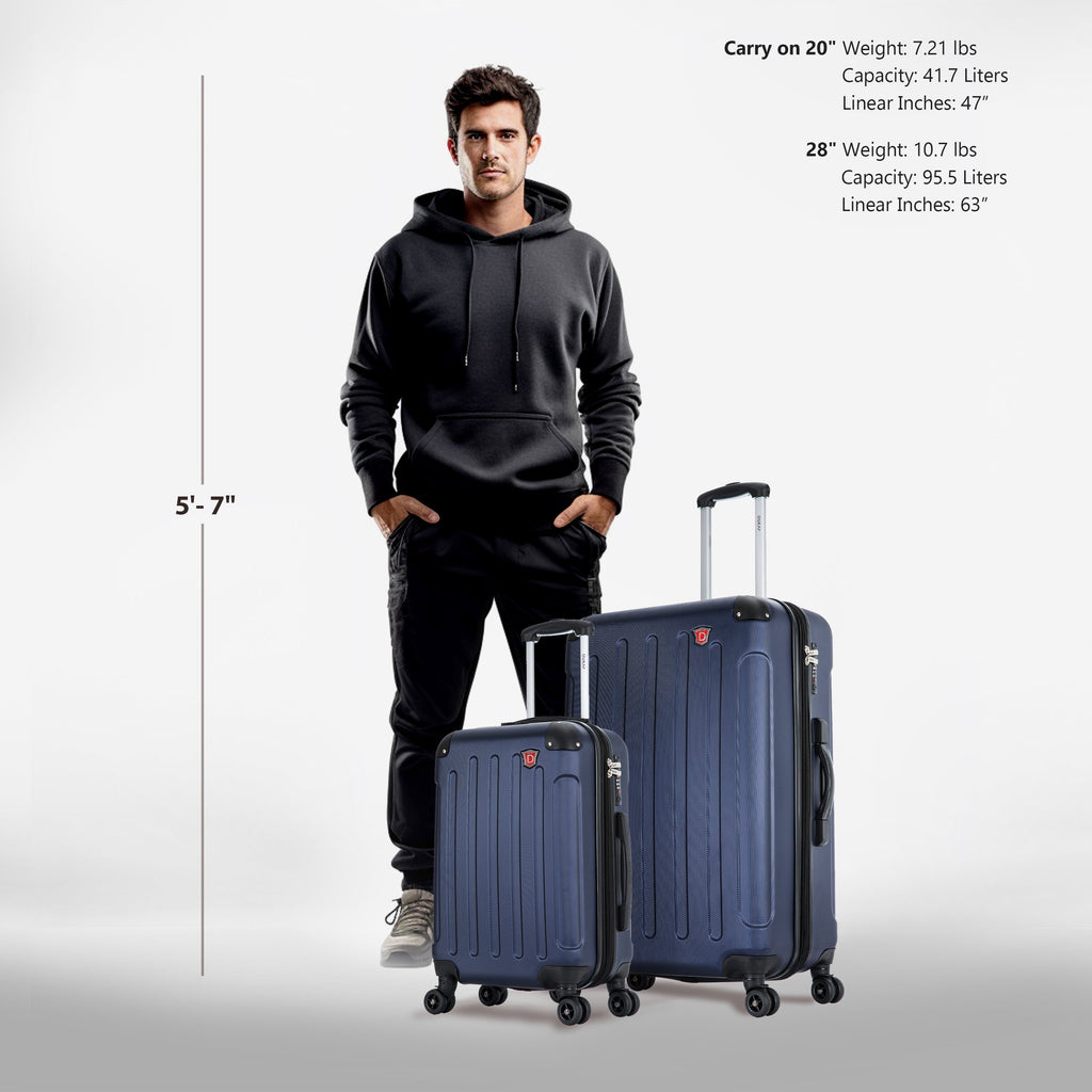 INTELY 2 Piece Set 20''/28'' with Built-in Digital Weight Scale Dukap