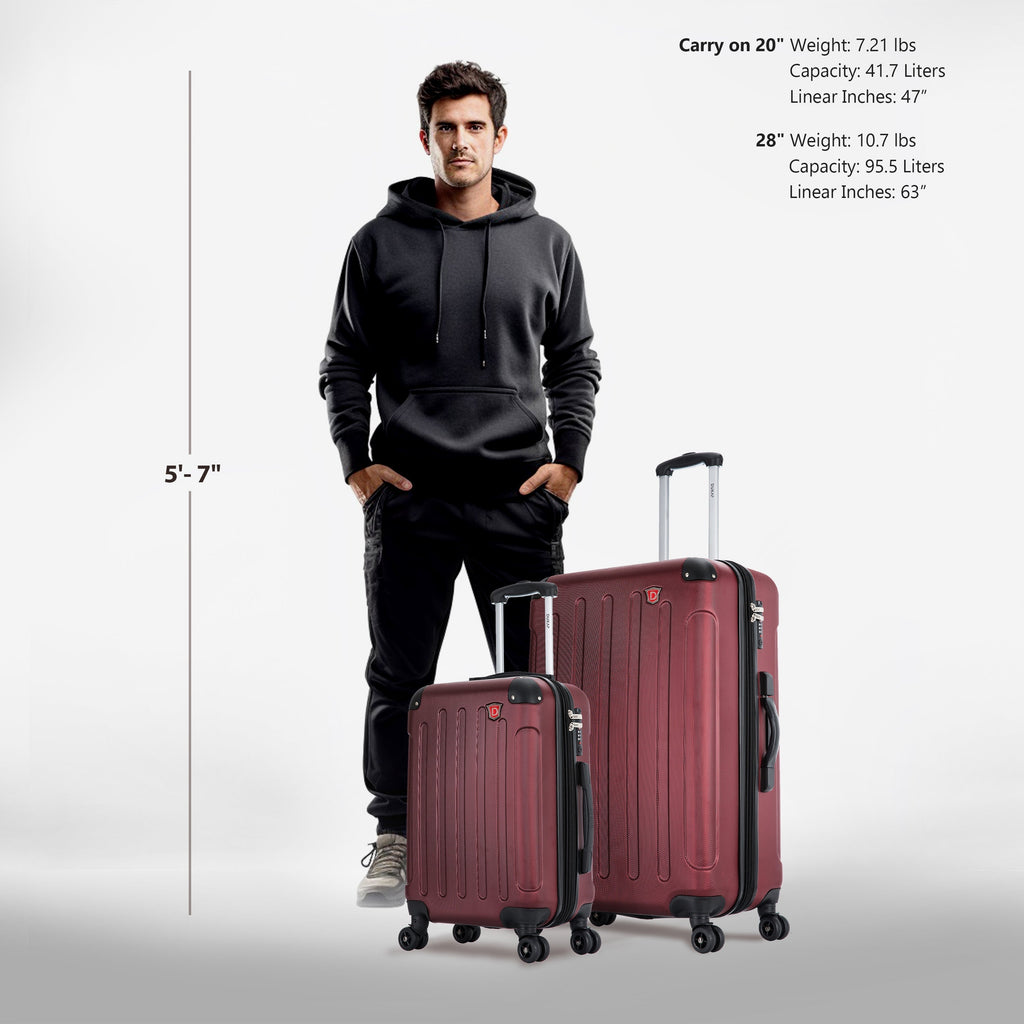 INTELY 2 Piece Set 20''/28'' with Built-in Digital Weight Scale Dukap