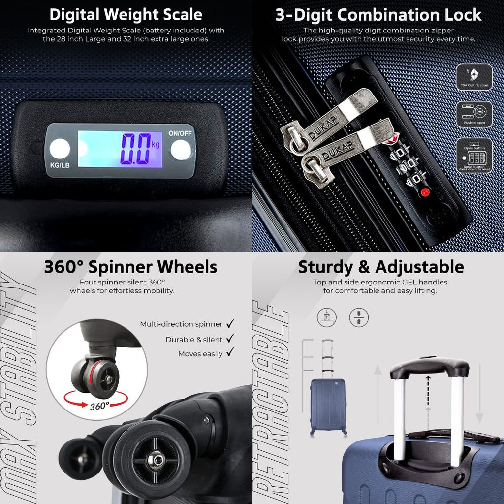 INTELY Extra Large 32" with Built-in Digital Weight Scale Dukap