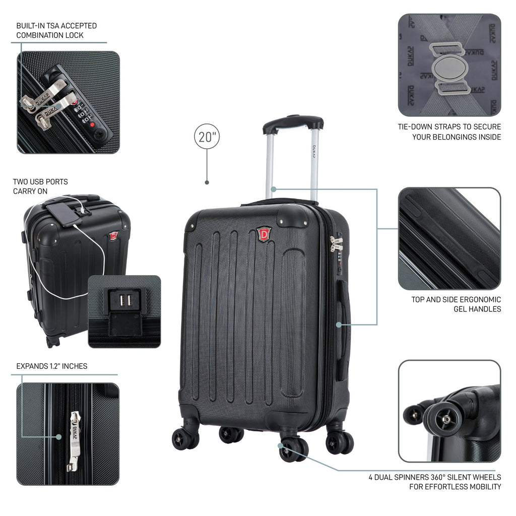 INTELY Carry On 20" with USB ports Dukap