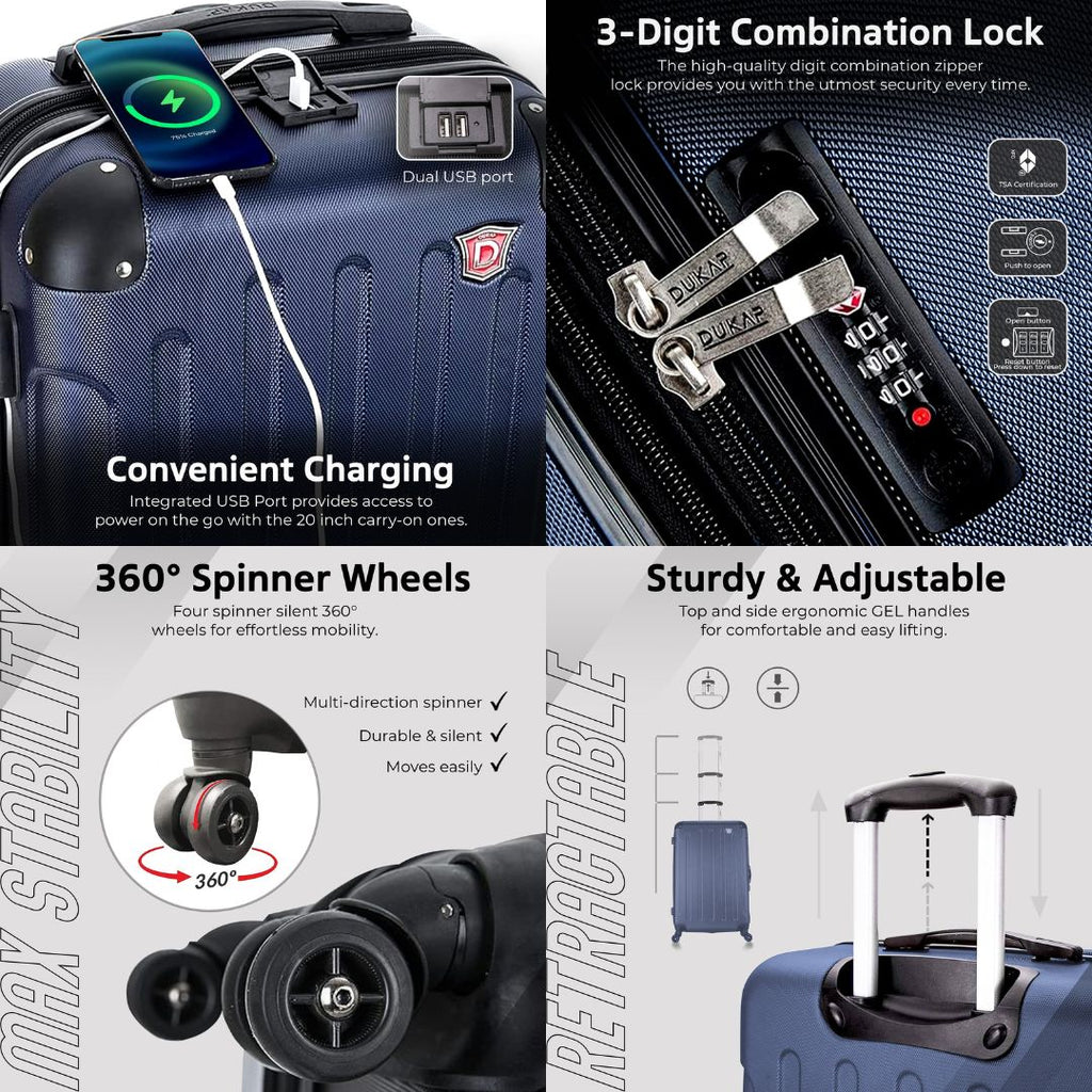 INTELY Carry On 20" with USB ports Dukap