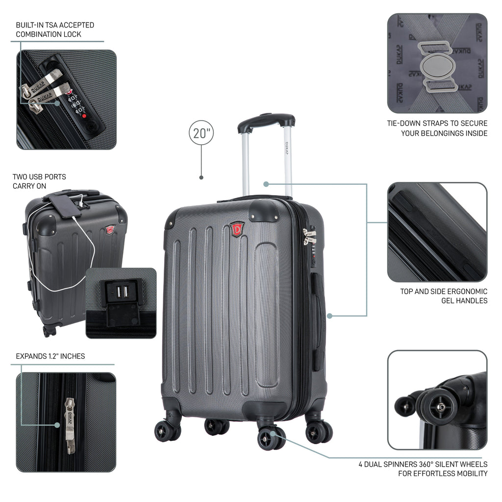 INTELY Carry On 20" with USB ports Dukap