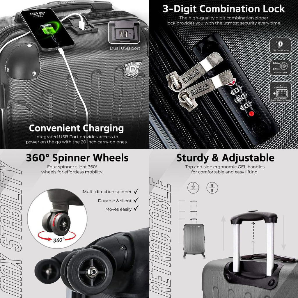 INTELY Carry On 20" with USB ports Dukap