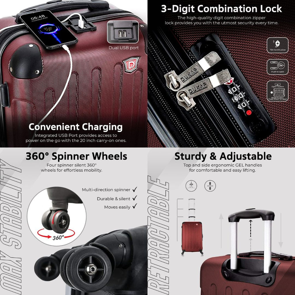 INTELY Carry On 20" with USB ports Dukap