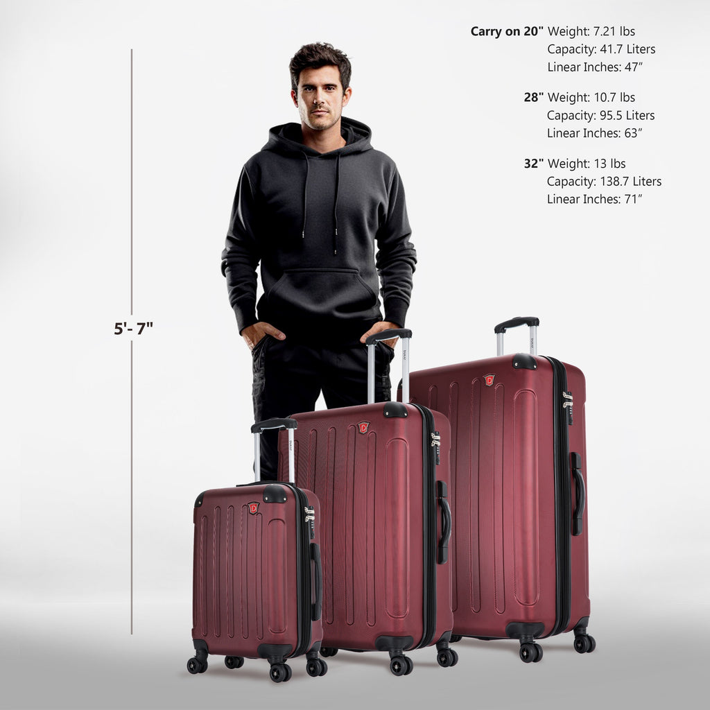 INTELY 3 Piece Set 20''/28''/32'' with Built-in Digital Weight Scale Dukap