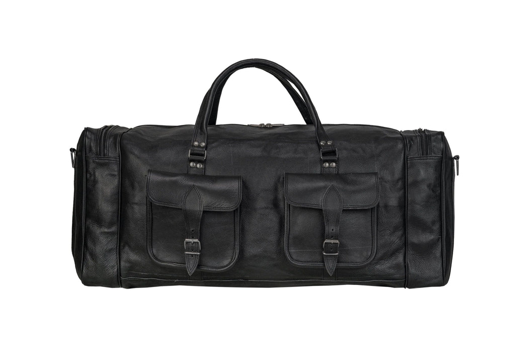 Oversized Weekender Duffel Black Classy Leather Bags