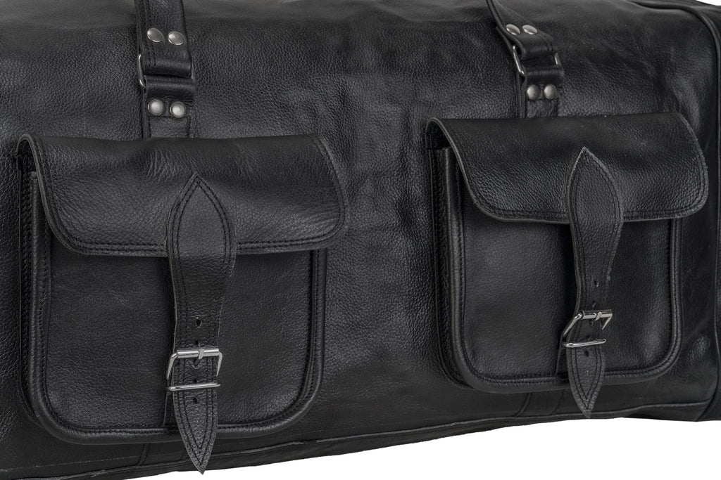Oversized Weekender Duffel Black Classy Leather Bags