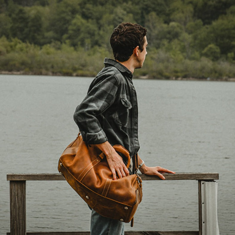 The Dagny Weekender | Large Leather Duffle Bag STEEL HORSE LEATHER