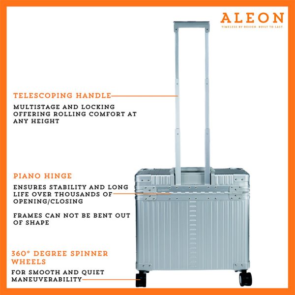 Aleon 17" 4-Wheeled Aluminum Pilot Case Aleon