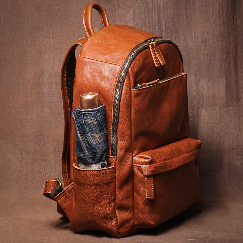 Designer Laptop Backpack for Men Full Grain Leather Backpack for Work RockCow Leather Studio