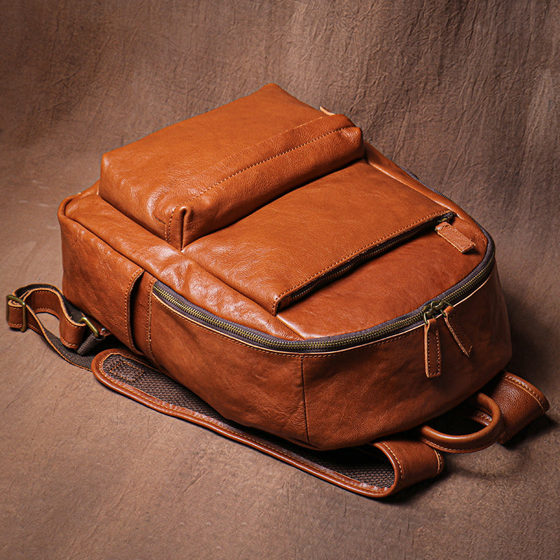 Designer Laptop Backpack for Men Full Grain Leather Backpack for Work RockCow Leather Studio