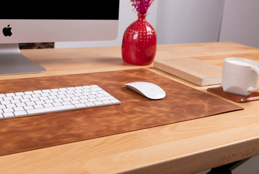 Natural Leather Desk Mat (37 cm x 80 cm) Mizuri Leather
