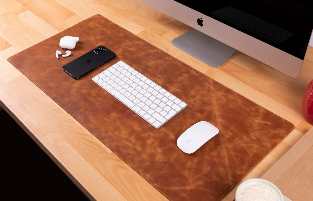 Natural Leather Desk Mat (37 cm x 80 cm) Mizuri Leather