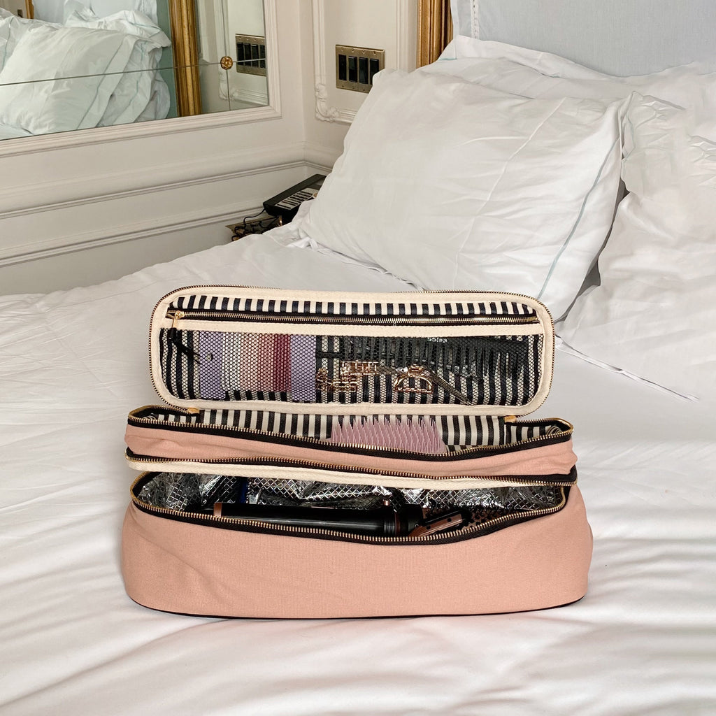 Double Hair Tools Travel Case, Pink/Blush Bag-all