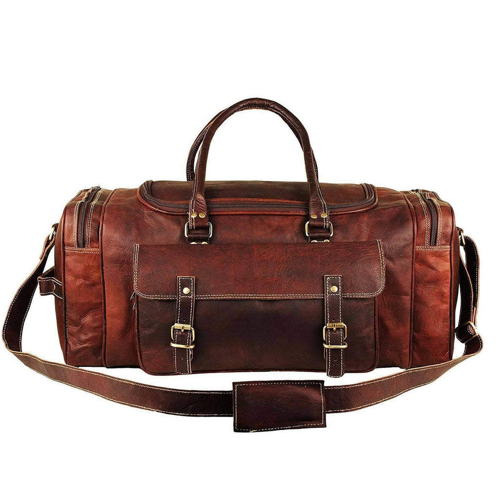 Traveler Weekender Duffle Bag + FREE Toiletry Bag Classy Leather Bags