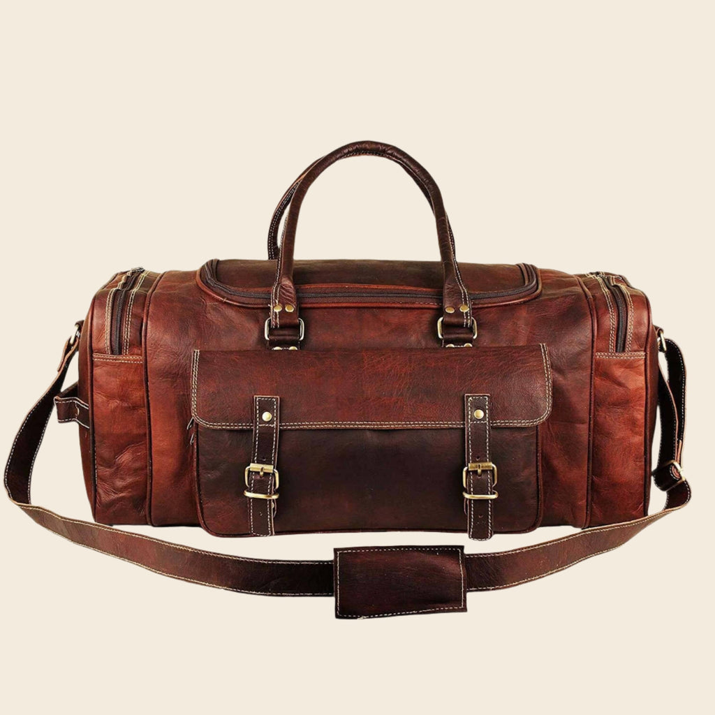 BOGO: Traveler Weekender Duffle Bag + FREE Toiletry Bag Classy Leather Bags