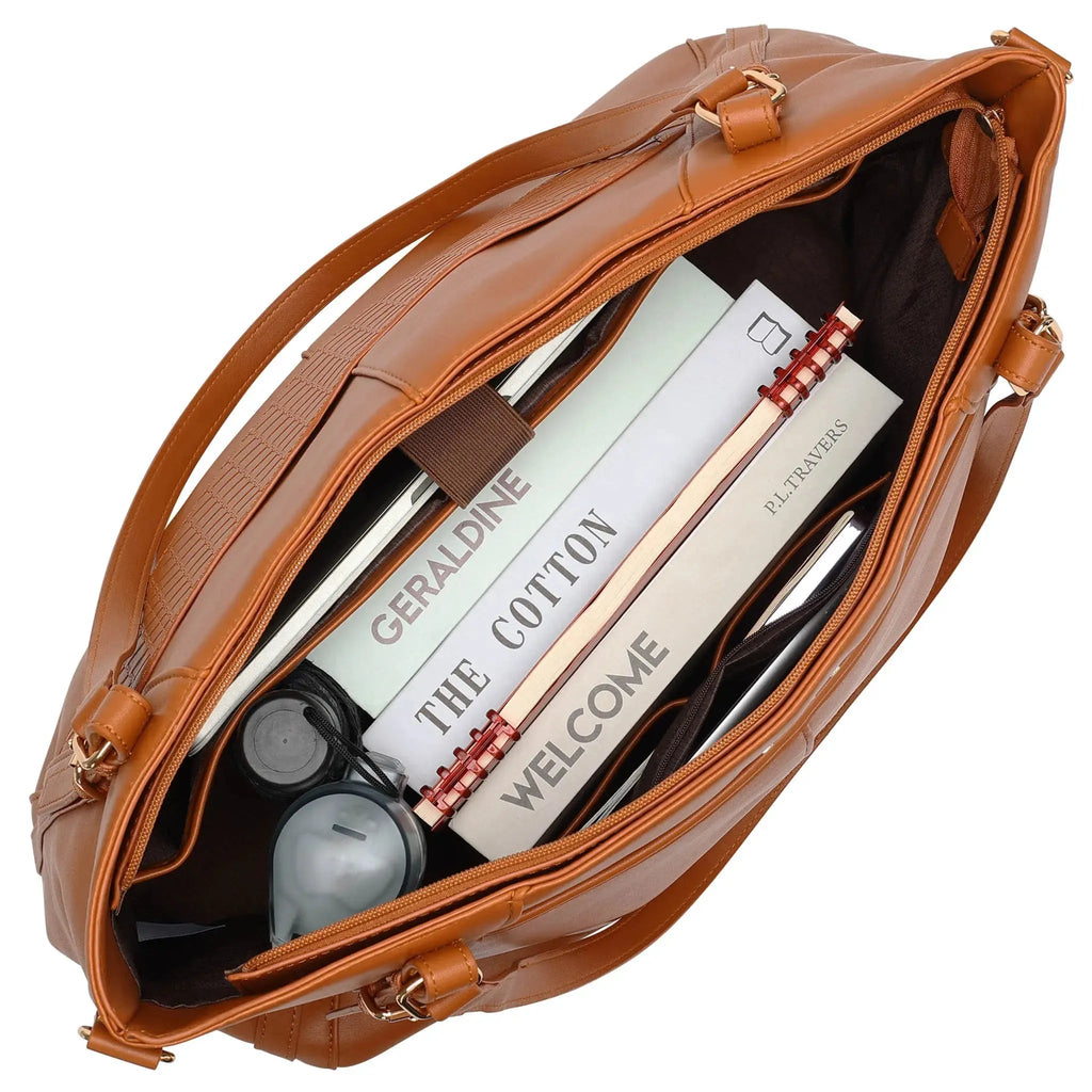 Leisure Luxe 33L Vegan Leather Weekender Tote Bag Travellty