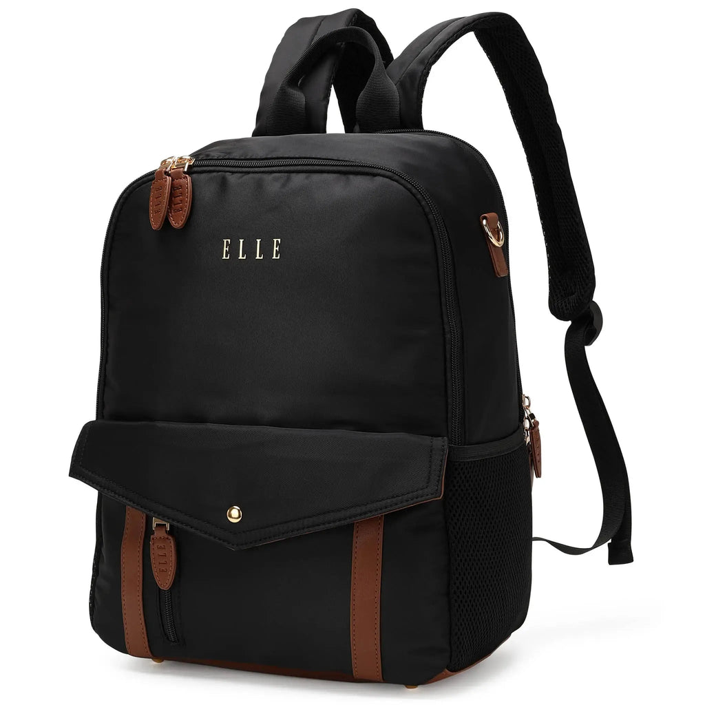 Luxe Journey 18L Twill and Vegan Leather Backpack Travellty