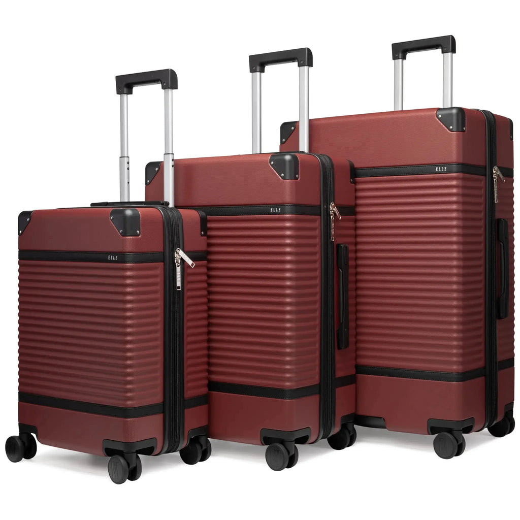 Belleville 3 Piece Expandable Retro Luggage Set Travellty