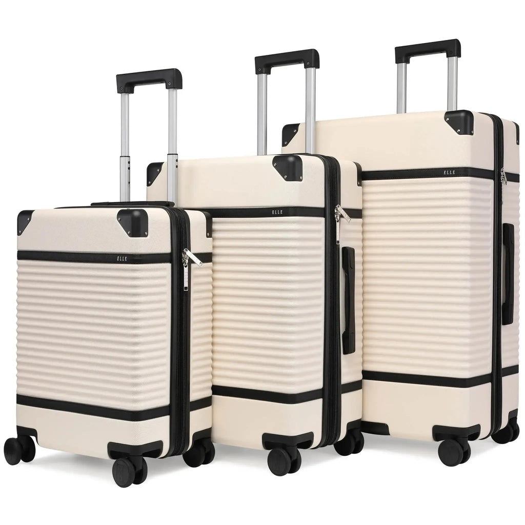 Belleville 3 Piece Expandable Retro Luggage Set Travellty
