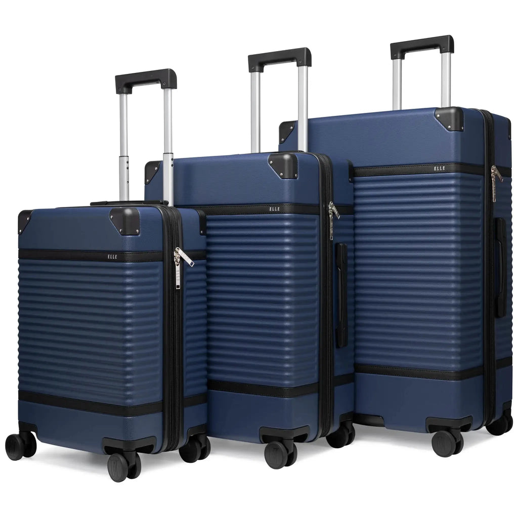 Belleville 3 Piece Expandable Retro Luggage Set Travellty