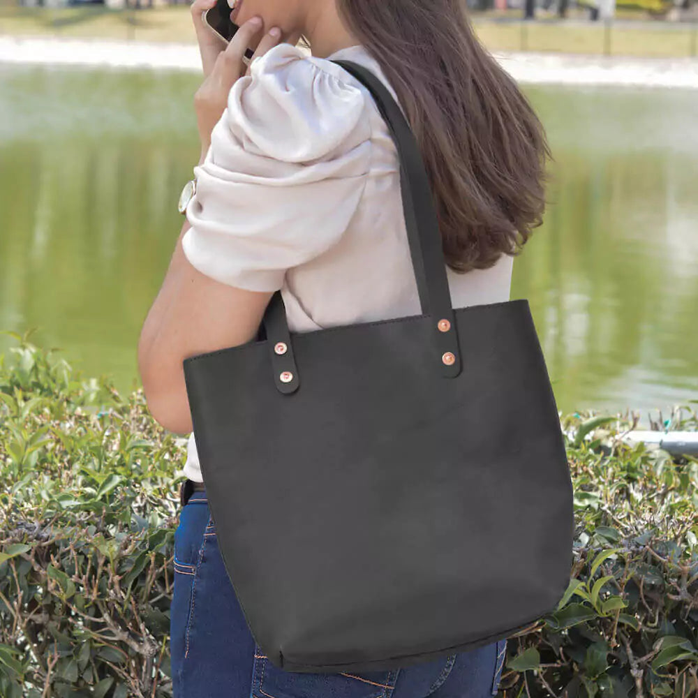 Eden SMALL Leather Tote Bag - Classic Mission Mercantile Leather Goods