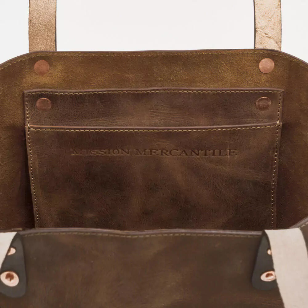 Eden LARGE Leather Tote Bag - Classic Mission Mercantile Leather Goods