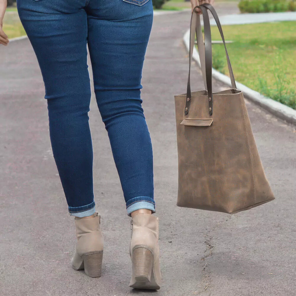 Eden LARGE Leather Tote Bag - Classic Mission Mercantile Leather Goods