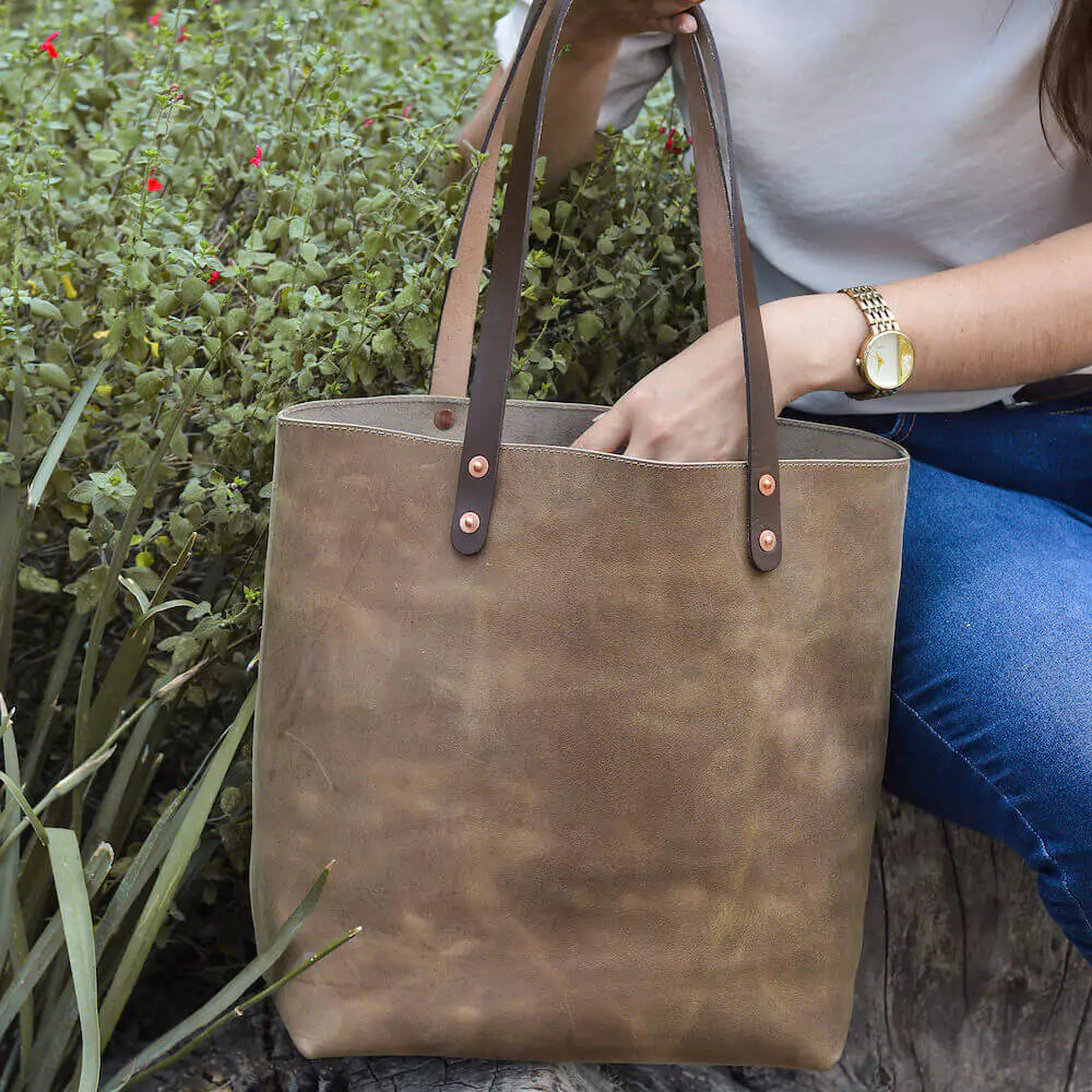 Eden LARGE Leather Tote Bag - Classic Mission Mercantile Leather Goods