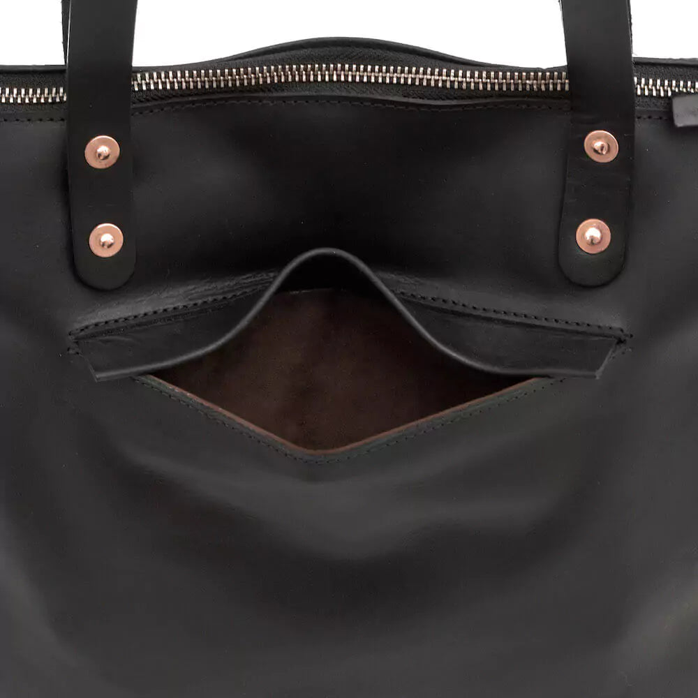 Eden LARGE Leather Tote Bag - Zippered Mission Mercantile Leather Goods