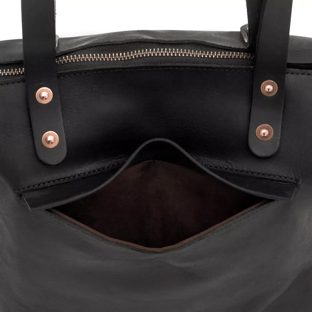 Eden SMALL Leather Tote Bag - Zippered Mission Mercantile Leather Goods