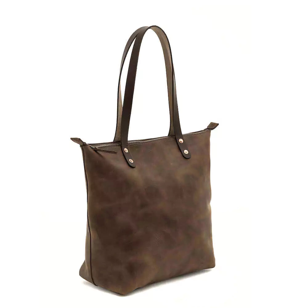 Eden LARGE Leather Tote Bag - Zippered Mission Mercantile Leather Goods