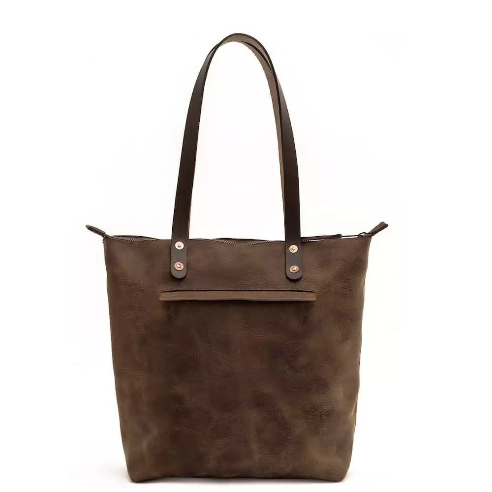 Eden MEDIUM Leather Tote Bag - Zippered Mission Mercantile Leather Goods
