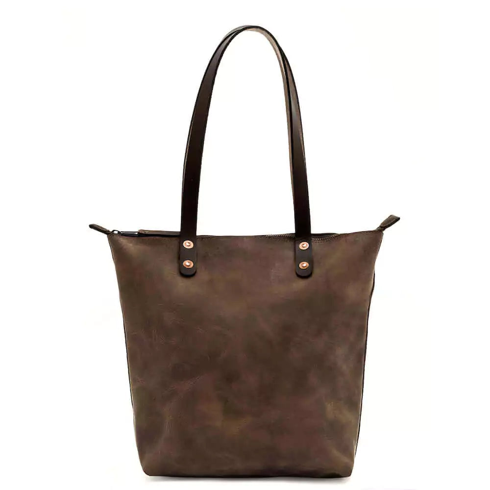 Eden MEDIUM Leather Tote Bag - Zippered Mission Mercantile Leather Goods