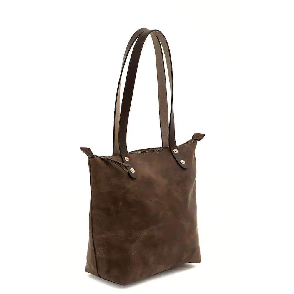 Eden SMALL Leather Tote Bag - Zippered Mission Mercantile Leather Goods