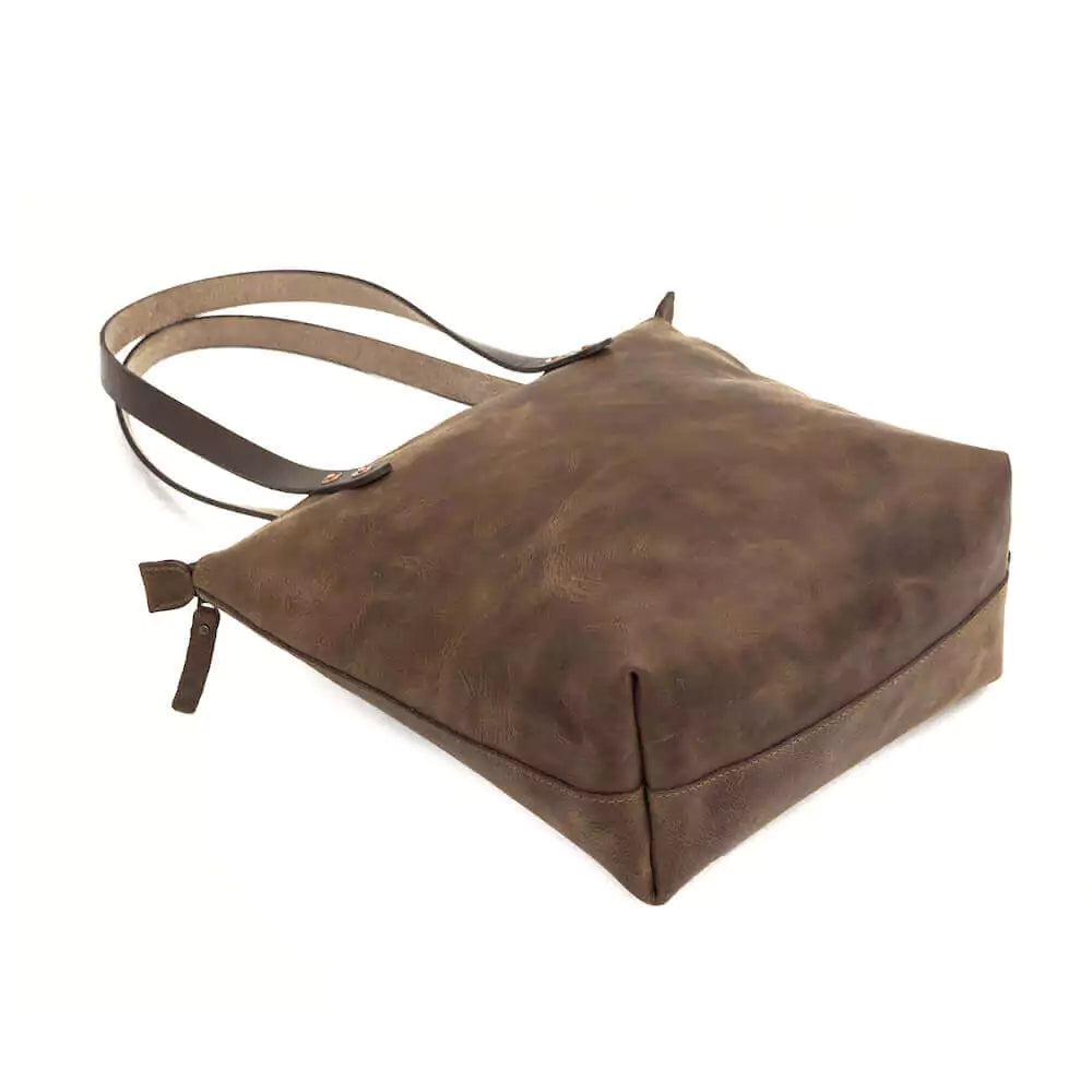 Eden SMALL Leather Tote Bag - Zippered Mission Mercantile Leather Goods
