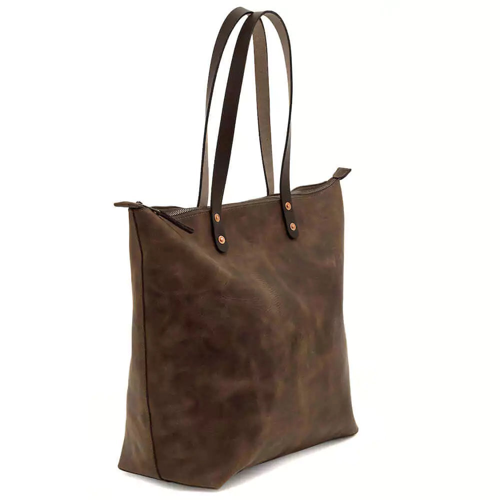 Eden OVERSIZED Leather Tote Bag - Zippered Mission Mercantile Leather Goods